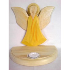 Ljusstake, gul, ängel 01 