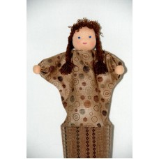 Strutdocka, flicka, brunt hår