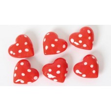 Glas, Hjärtan, prickiga, 6-pack