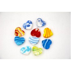 Glas, Hjärtan, flata, 10-pack