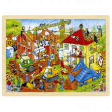 Träpussel, Byggnadsarbete, 96 bitar