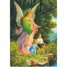 Poster,He1274 Skyddsängel m två barn