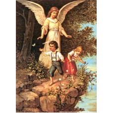 Poster,He1345 Skyddsängel m två barn Poster,He1345 Skyddsängel m två barn