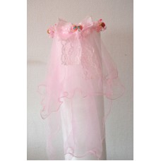 Slöja, rosa tyll, liten