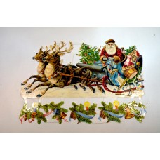 Bokmärke, Jultomte släde, 50-talet