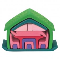 Möbel-hus, grönt, 17 delar