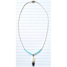 Silver, halsband Fjäder