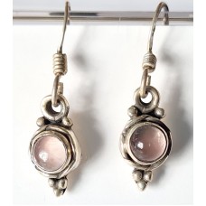 Silver, örhängen Rosenkvarts