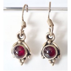 Silver, örhängen Granat