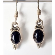 Silver, örhängen Onyx