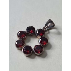 Silver, hänge Granat