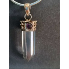 Silver, hänge Bergkristall-ametist