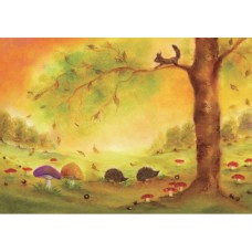 Vykort,BeS1016 Höstskog