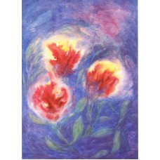 Vykort,E470 Röda blommor