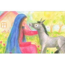 Vykort,M476 Maria med åsna
