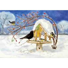 Vykort,M577 Fågelbord