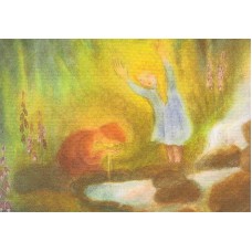 Vykort,M756 Lilla Syster vid källan