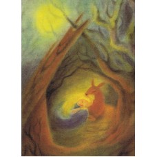 Vykort,M757 Lilla Syster med rådjur