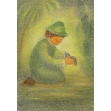 Vykort,M770 Barn med näktergal