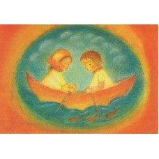 Vykort,M772 Rut och Hans i båten