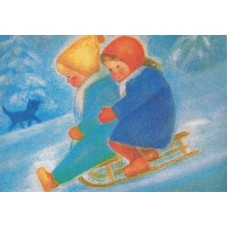 Vykort,M961 Barn på släde