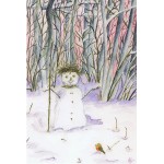 Vykort,R3912 Snögubbe i vinterskog