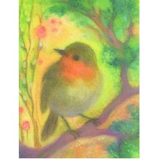 Vykort,R3958 Rödhake om våren