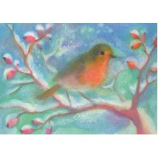 Vykort,R3959 Rödhake om vintern