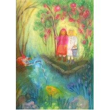 Vykort,R3971 Snövit o Rosenröd - vid bäcken