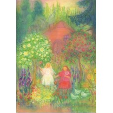 Vykort,R3975 Snövit o Rosenröd - under träden