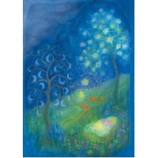 Vykort,R3982 Mån och stjärneträd