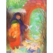 Vykort,R5041 Vinterglädje - mata fåglar