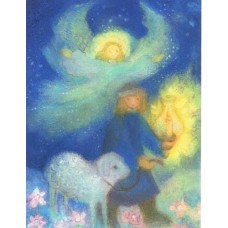 Vykort,R5046 Skyddsängel - pojke m lamm