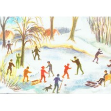 Vykort,R5228 Skridskoåkare