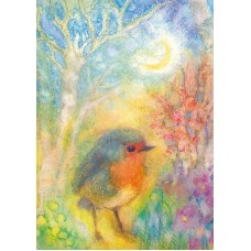 Vykort,R5345 Lyssnande Rödhake