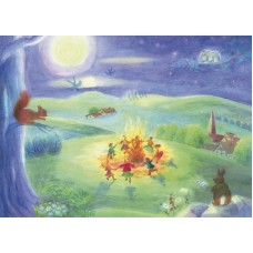 Vykort,R5420 Dans kring elden