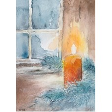 Vykort,R5570 Juleljus