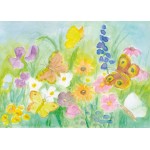 Vykort - R5622 - Fjärilar, blommor