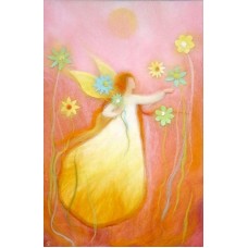 Vykort,P04 Ängel plockar blommor