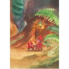 Vykort,Vr081 Kvällsmat hos Pysslingar