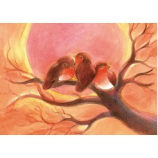 Vykort,Vr082 Fåglar i vintersol