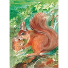 Vykort,Vr089 Ekorrkärlek