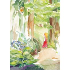 Vykort,Vr093 Flicka i skogen