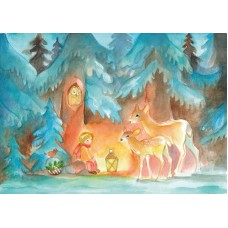 Vykort,Vr154 Barn med rådjur