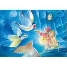 Vykort,Vr162 Barn matar fåglarna