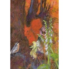 Vykort,W3003 Älva med ekorre o fågel