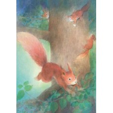 Vykort,W4024 Lekande ekorrar