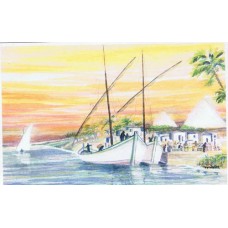 Vykort,W6000 Båtar på Nilen