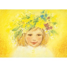 Vykort,Mz408 Flicka med midsommarkrans
