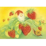 Vykort - MvZ412 - Pyssling med jordgubbar och snigel
